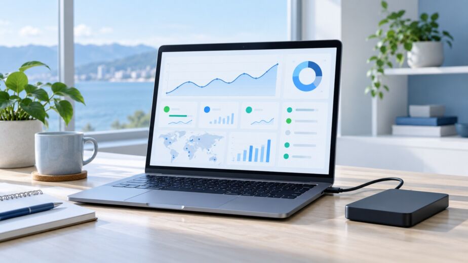 Máy tính theo dõi vận hành website